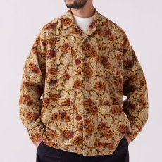 画像1: Gardener Flower Shirt Jacket ゴシック フラワー ライスコード シャツ ジャケット 長袖 Beige  (1)