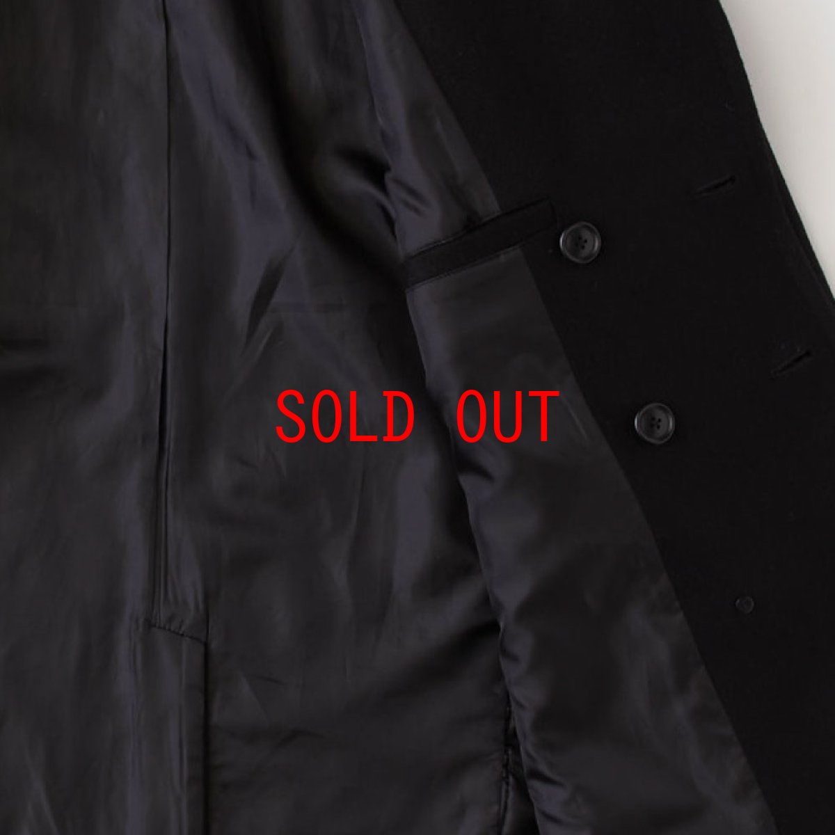 画像6: Pover P-Coat ウール メルトン Pコート ジャケット リラックス Black  (6)