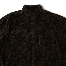 画像4: Walesley Paisley Corduroy Shirt ペイズリー 太畝 コーデュロイ シャツ 長袖 Black (4)