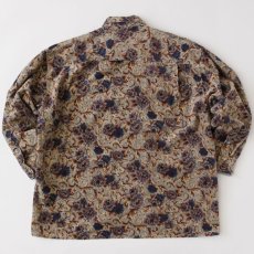 画像2: Gardener Flower Shirt Jacket ゴシック フラワー ライスコード シャツ ジャケット 長袖 Blue (2)