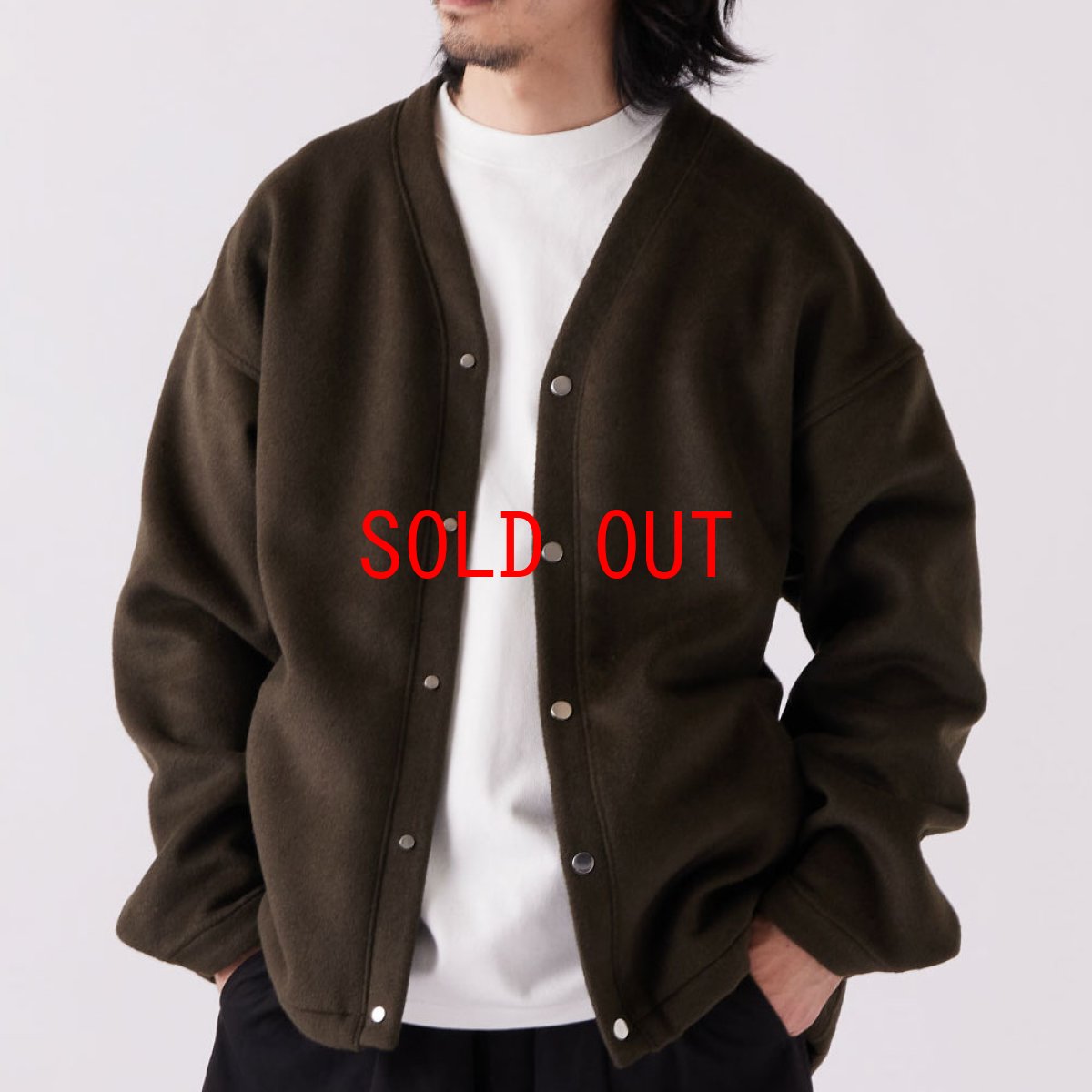 画像5: Woodigan Wool Snap Cardigan ウール スナップ カーディガン Olive (5)