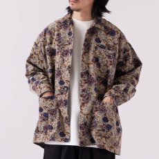 画像3: Gardener Flower Shirt Jacket ゴシック フラワー ライスコード シャツ ジャケット 長袖 Blue (3)