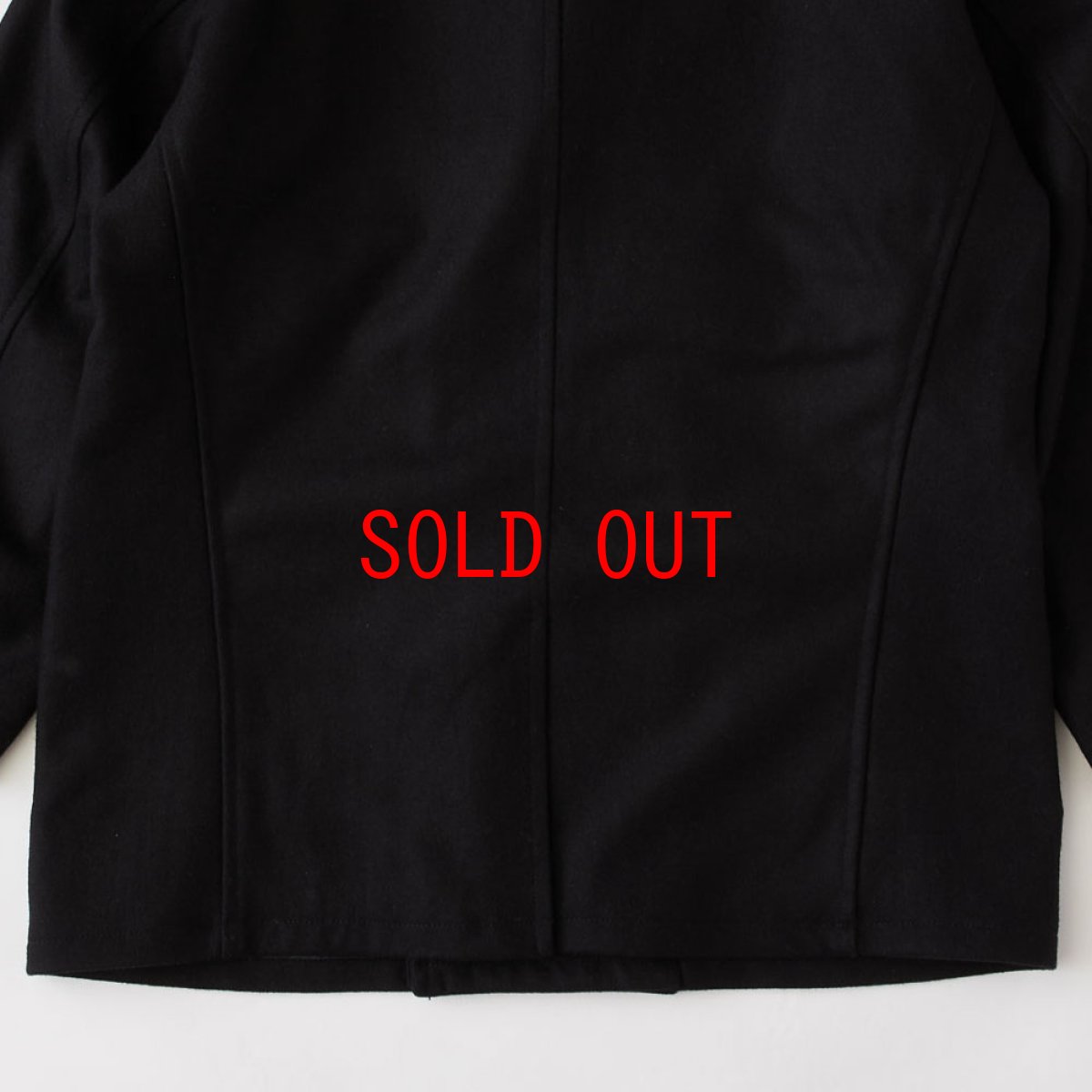 画像7: Pover P-Coat ウール メルトン Pコート ジャケット リラックス Black  (7)