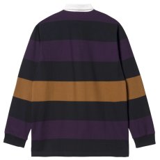 画像3: Hansen L/S Rugby Polo shirt ハンセン 長袖 ボーダー ラグビー ポロ シャツ Black Burgundy (3)