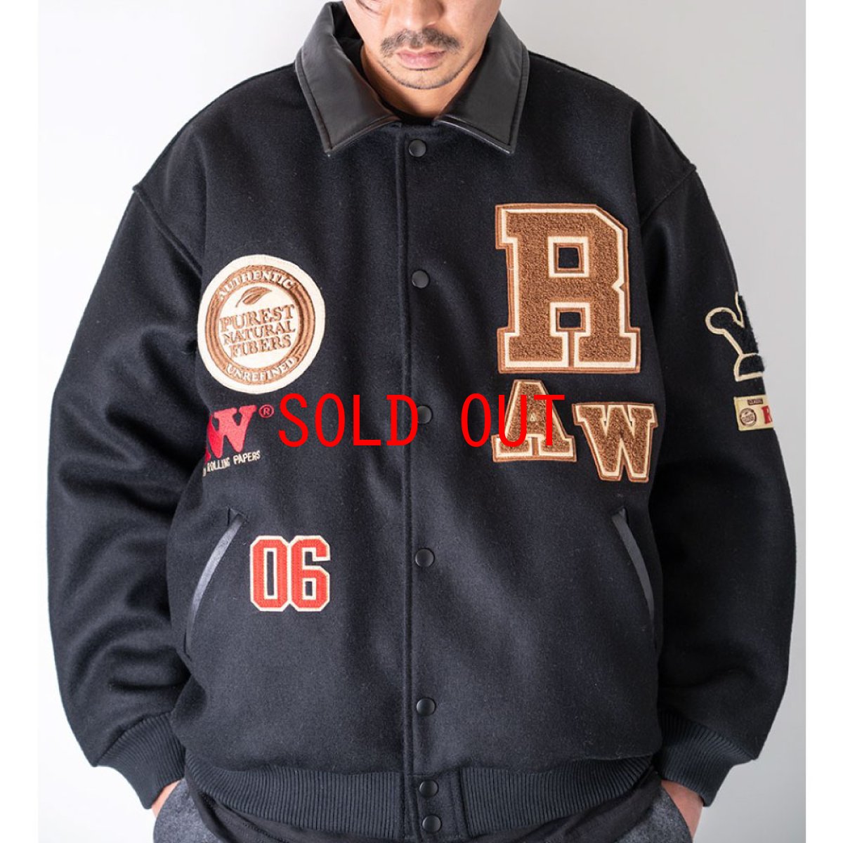 画像11: x Raw Varsity Jacket ロウ スタジャン バーシーティー ジャケット Black (11)