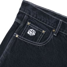 画像8: Dice Denim Relaxed embroidery Pants デニム リラックス パンツ Washed Black (8)