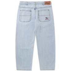 画像1: Screw Denim Baggy embroidery Pants スクリュー デニム 刺繍 バギー パンツ Light Blue (1)