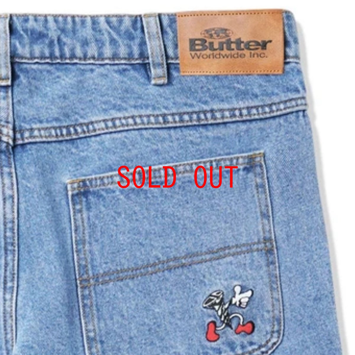 画像6: Screw Denim Baggy embroidery Pants スクリュー デニム 刺繍 バギー パンツ Washed Indigo (6)