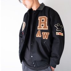 画像4: x Raw Varsity Jacket ロウ スタジャン バーシーティー ジャケット Black (4)