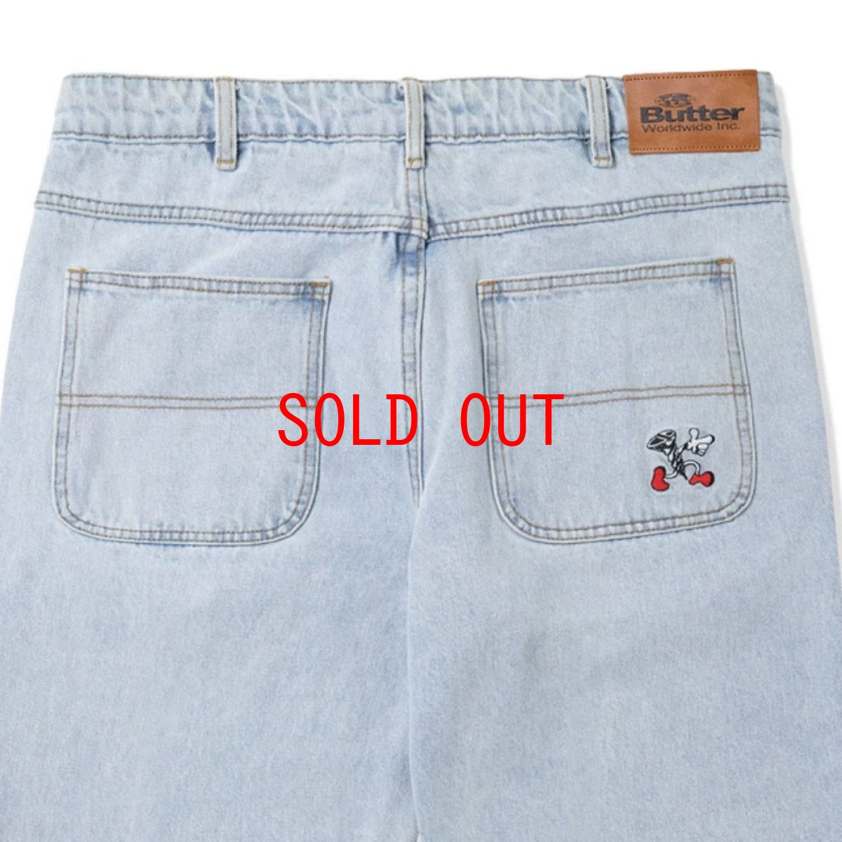 画像4: Screw Denim Baggy embroidery Pants スクリュー デニム 刺繍 バギー パンツ Light Blue (4)