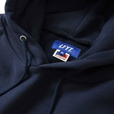 画像3: Striped Rib Small LF Logo US Cotton Hooded Sweatshirt プルオーバー パーカー スウェット Navy (3)