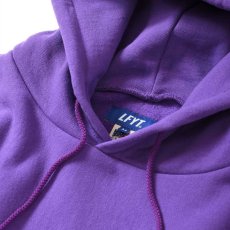 画像3: Striped Rib Small LF Logo US Cotton Hooded Sweatshirt ストライプ リブ ロゴ プルオーバー パーカー スウェット Purple (3)