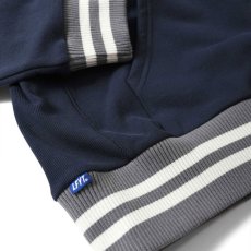 画像4: Striped Rib Small LF Logo US Cotton Hooded Sweatshirt プルオーバー パーカー スウェット Navy (4)