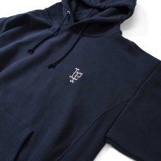 画像5: Striped Rib Small LF Logo US Cotton Hooded Sweatshirt プルオーバー パーカー スウェット Navy (5)