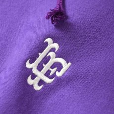 画像6: Striped Rib Small LF Logo US Cotton Hooded Sweatshirt ストライプ リブ ロゴ プルオーバー パーカー スウェット Purple (6)