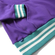 画像4: Striped Rib Small LF Logo US Cotton Hooded Sweatshirt ストライプ リブ ロゴ プルオーバー パーカー スウェット Purple (4)