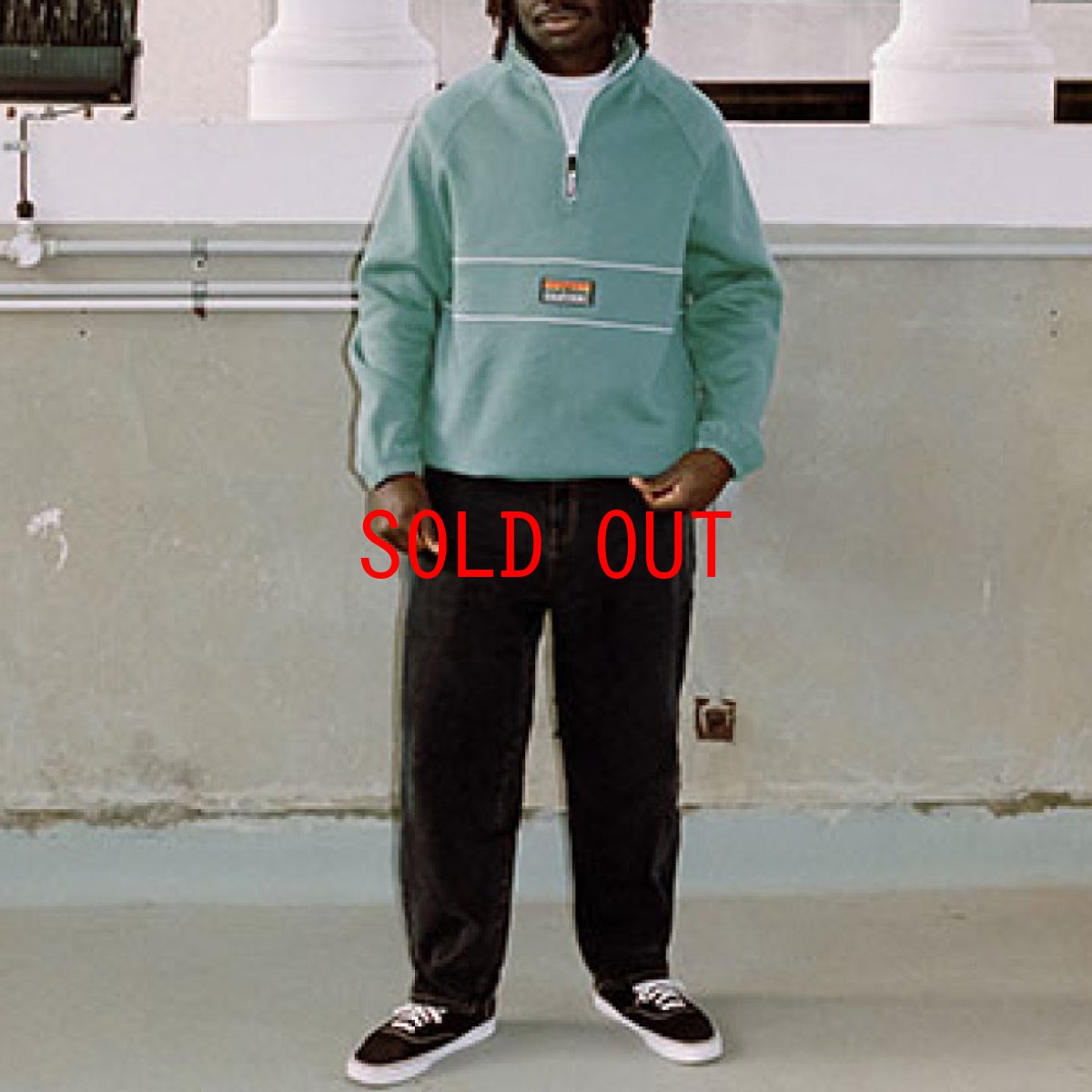 画像5: Downwind 1/4 Zip Pullover Sweat Shirts ダウンウィンドウ ハーフ ジップ プルオーバー スウェット シャツ Green (5)