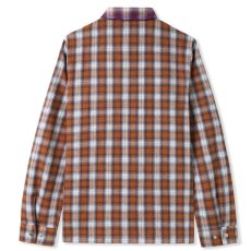 画像2: Patchwork Plaid Check Overshirt パッチワーク プレイド チェック オーバー シャツ ジャケット Brown Purple (2)