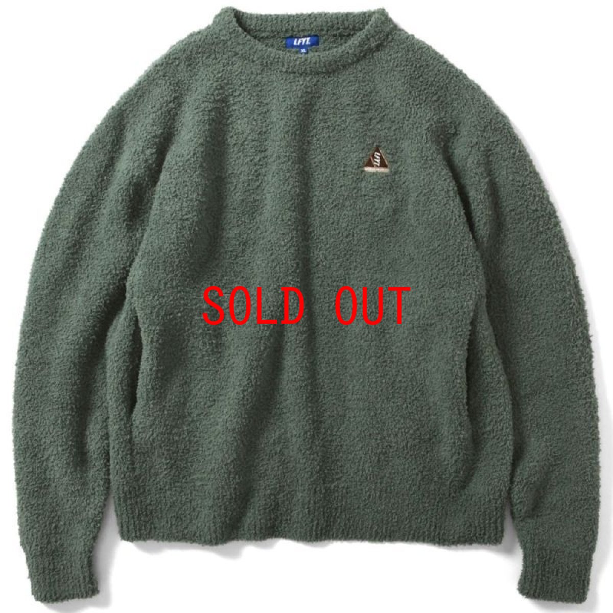 画像1: Outdoor Boucle Sweater アウトドア ロゴ ブークレ ニット セーター Olive Green (1)