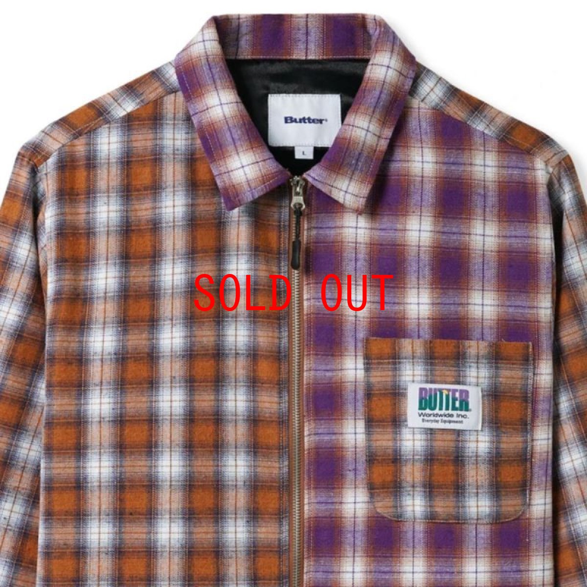 画像8: Patchwork Plaid Check Overshirt パッチワーク プレイド チェック オーバー シャツ ジャケット Brown Purple (8)