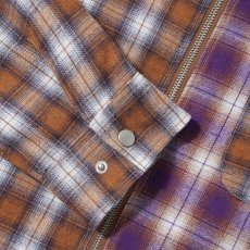 画像6: Patchwork Plaid Check Overshirt パッチワーク プレイド チェック オーバー シャツ ジャケット Brown Purple (6)