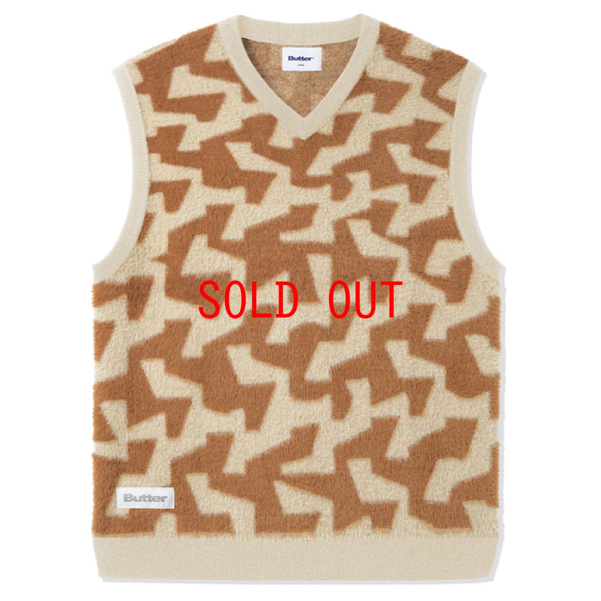 画像1: Mohair Knit Vest モヘア ニット ベスト Brown Tan (1)