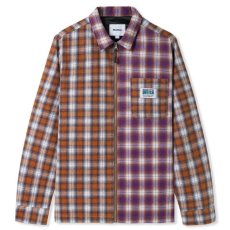 画像1: Patchwork Plaid Check Overshirt パッチワーク プレイド チェック オーバー シャツ ジャケット Brown Purple (1)