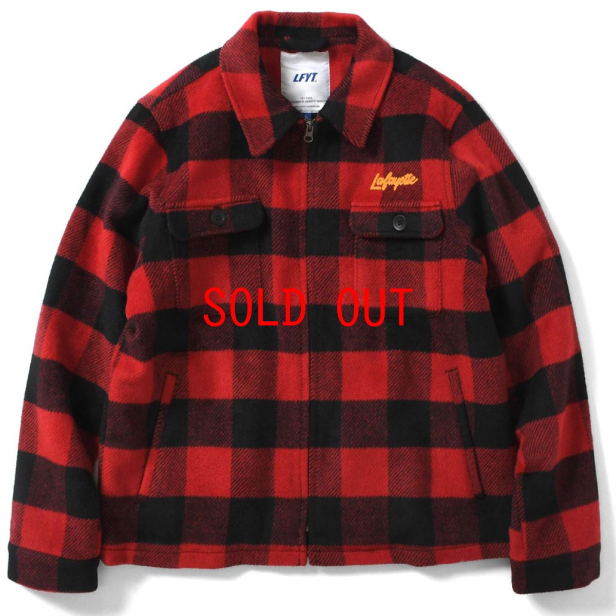 画像2: Wool Zip Work Jacket ウール バッファロー チェック ワーク ジャケット Red (2)