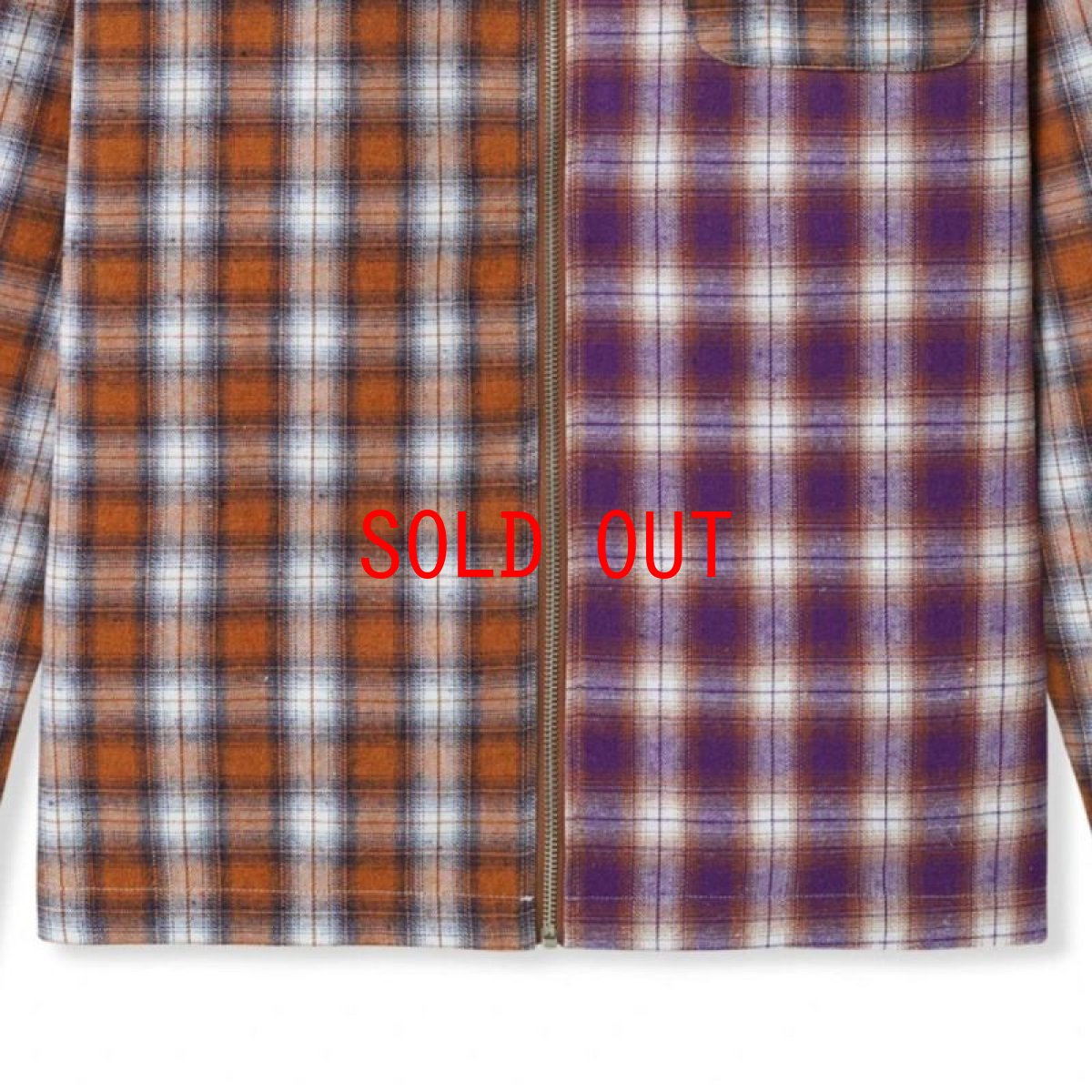 画像4: Patchwork Plaid Check Overshirt パッチワーク プレイド チェック オーバー シャツ ジャケット Brown Purple (4)