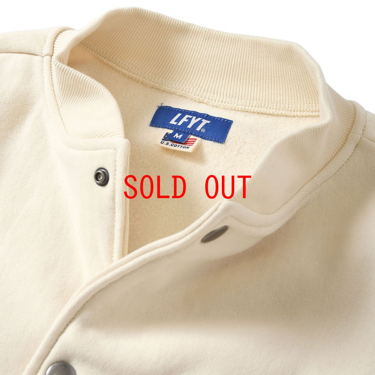 画像4: Classic L Logo Front US Cotton Snap Sweatshirt ロゴ スナップ ボタン スウェット シャツ Cream (4)