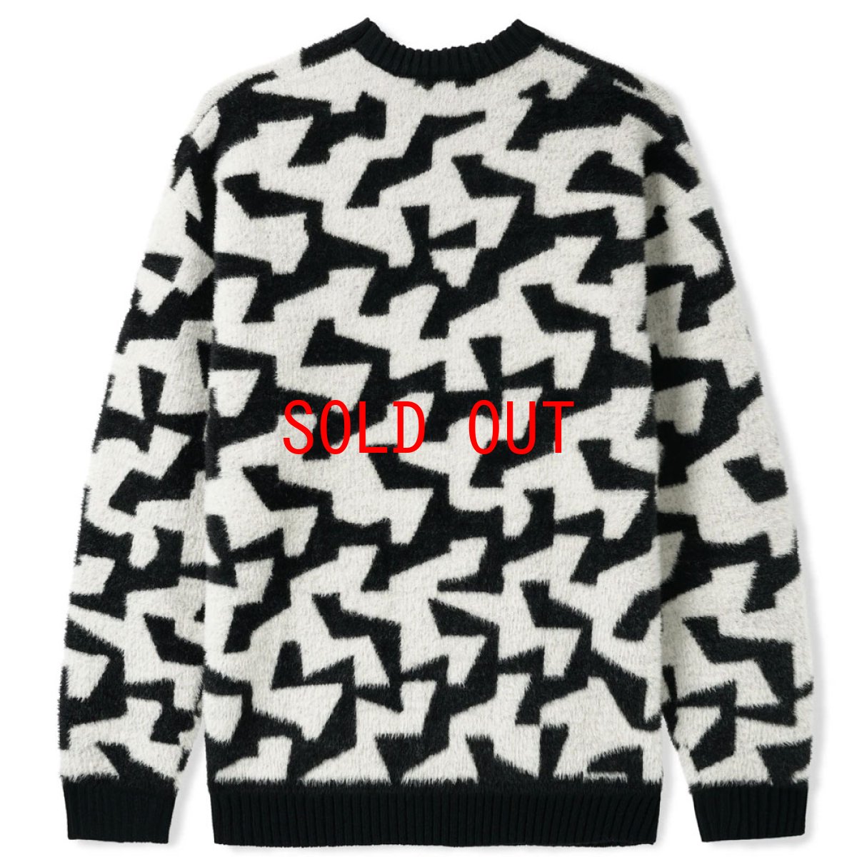画像2: Mohair Knit Sweater モヘア ニット セーター Black White (2)