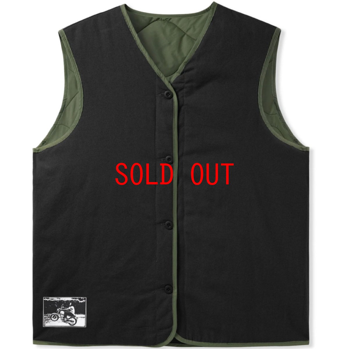 画像4: Gore Reversible Vest リバーシブル ベスト Olive Green Black (4)