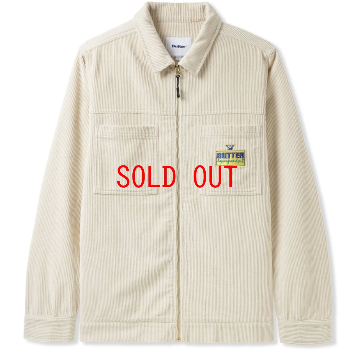 画像1: High Wale Cord Woker Overshirt コーデュロイ ワーカー オーバー シャツ ジャケット Bone White (1)