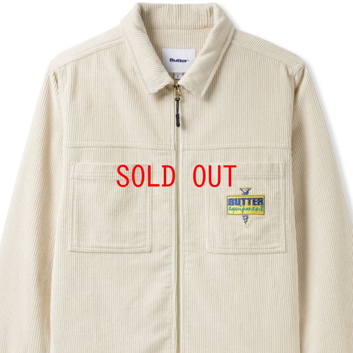 画像2: High Wale Cord Woker Overshirt コーデュロイ ワーカー オーバー シャツ ジャケット Bone White (2)