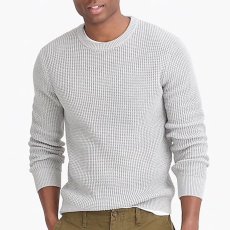 画像3: Cotton Crew Neck Waffle Knit クルーネック ワッフル ニット セーター (3)