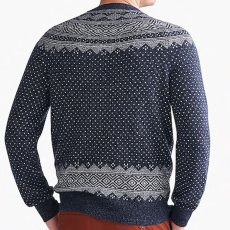 画像3: Fair Isle Supersoft Wool  Crew Neck Blend Knit Sweater クルーネック ニット セーター Navy (3)