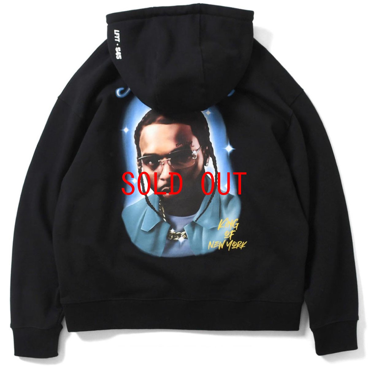 画像3: × Pop Smoke × S45 Faith Pullovee Hoodie ポップ・スモーク プルオーバー スウェット パーカー Black (3)