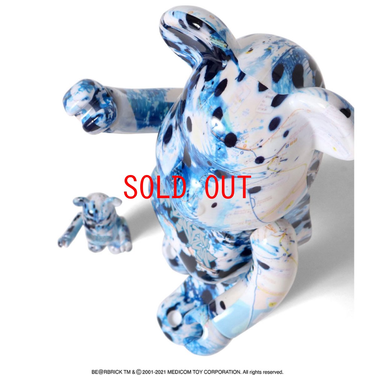 画像11: × Stash BE@RBRICK 100% ＆ 400% 2体セット Blue スタッシュ ベアブリック ブルー (11)