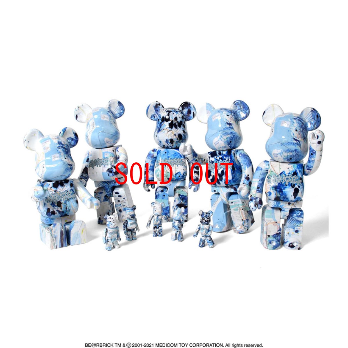 画像18: × Stash BE@RBRICK 100% ＆ 400% 2体セット Blue スタッシュ ベアブリック ブルー (18)