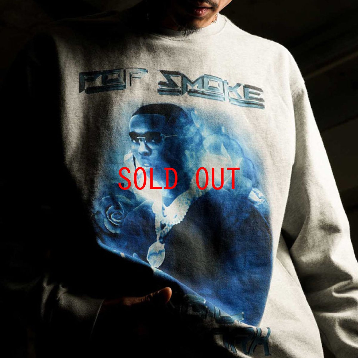 画像4: × Pop Smoke × S45 Woo L/S Tee ポップ・スモーク 長袖 Tシャツ Grey (4)