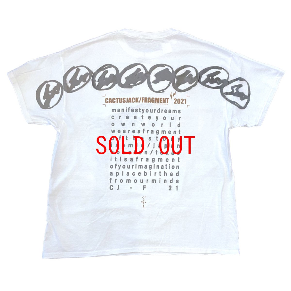 画像3: × Fragment Design manifest S/S Tee フラグメント 半袖 Tシャツ トラヴィス スコット 刺繍 White by Travis Scott (3)