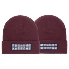 画像4: Hydra Cuff Beanie ロゴ ビーニー ニット キャップ 帽子 Ivory White Light Blue Maroon Red Black (4)