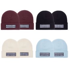 画像1: Hydra Cuff Beanie ロゴ ビーニー ニット キャップ 帽子 Ivory White Light Blue Maroon Red Black (1)