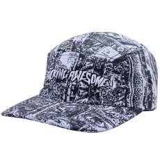 画像2: Acupuncture Volley Strapback Cap ストラップバック パネル ジェット キャップ ロゴ リフレクティブ 帽子 3M / Black Black/White (2)