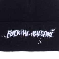 画像4: Virgin Stamp Cuff Beanie ロゴ ビーニー ニット キャップ 帽子 Black Grey (4)