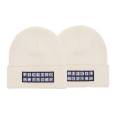 画像2: Hydra Cuff Beanie ロゴ ビーニー ニット キャップ 帽子 Ivory White Light Blue Maroon Red Black (2)