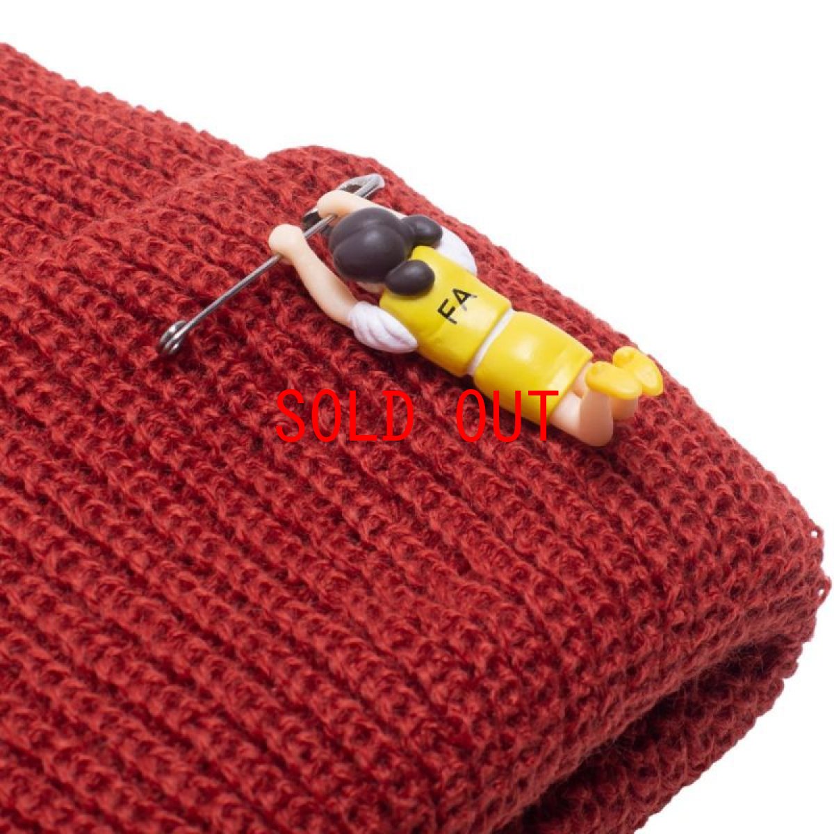 画像4: Hanging Girl Cuff Beanie ロゴ ビーニー ニット キャップ 帽子 Royal Blue Rust Red (4)