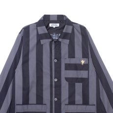 画像5: Filigree Striped Chore Jacket ストライプ ジャケット シャツ Black Grey (5)