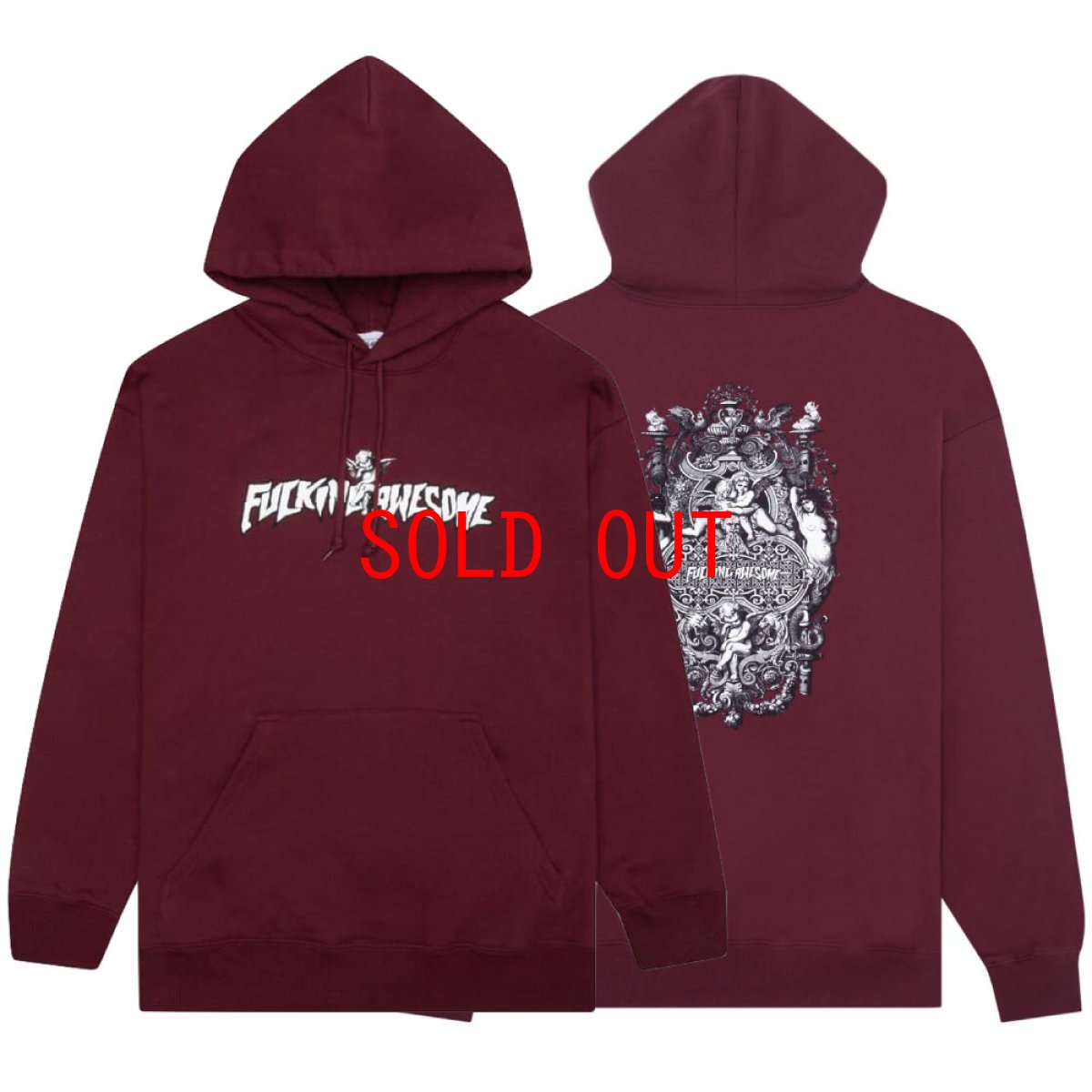 画像1: Filigree Sweat Hoodie ロゴ スウェット フーディー パーカー Maroon  (1)