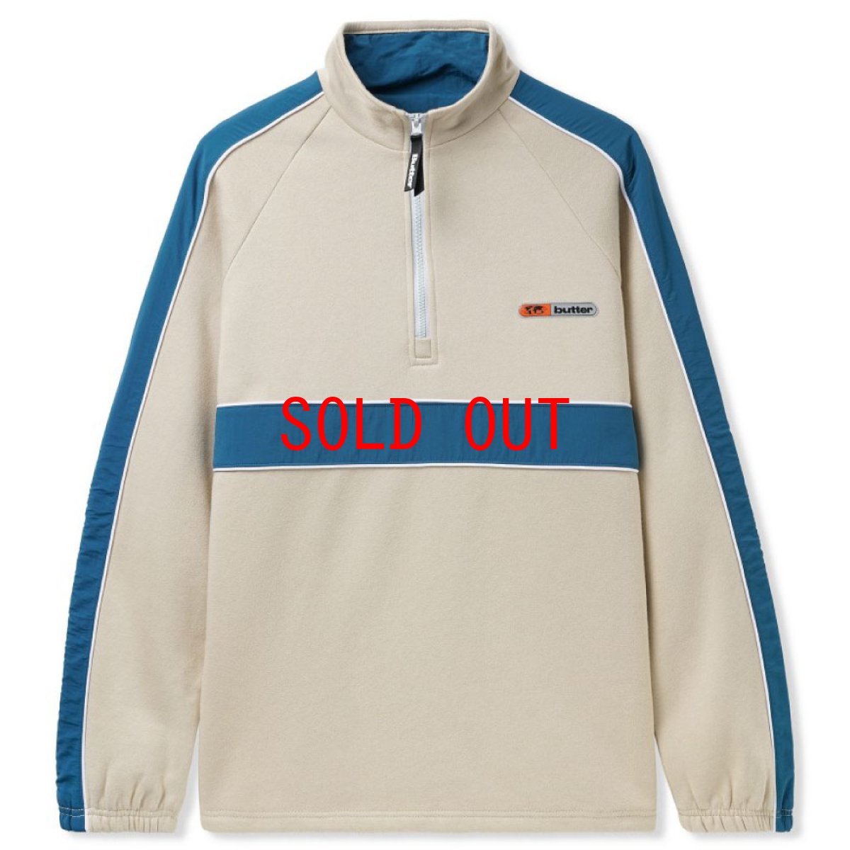 画像1: Motion 1/4 Zip Pullover Sweat Shirt モーション ハーフジップ プルオーバー スウェット シャツ Sand Beige (1)